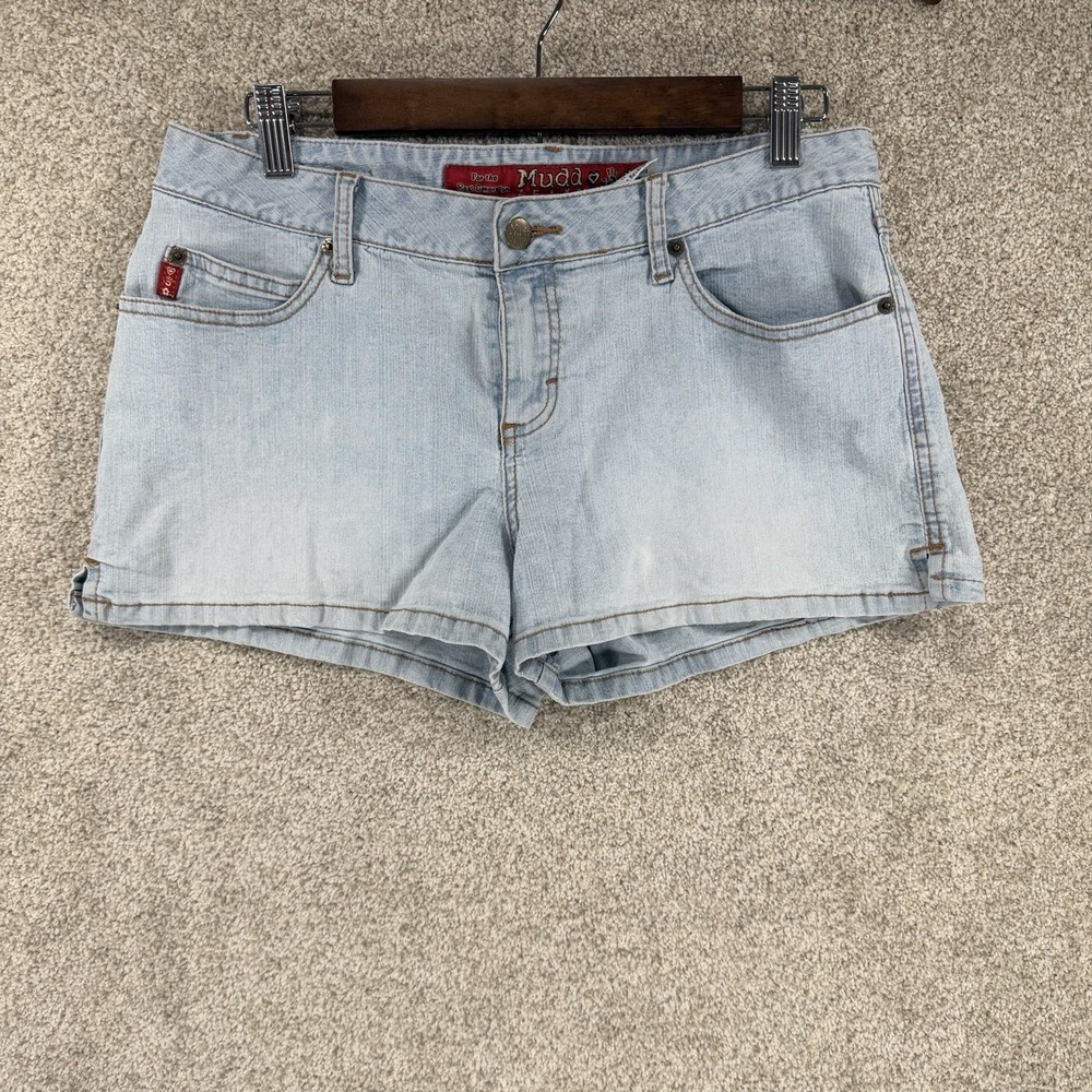 VTG Y2K Distressed Short Shorts Mudd 11 Faded Cowgirl Boho Festival Low Rise
